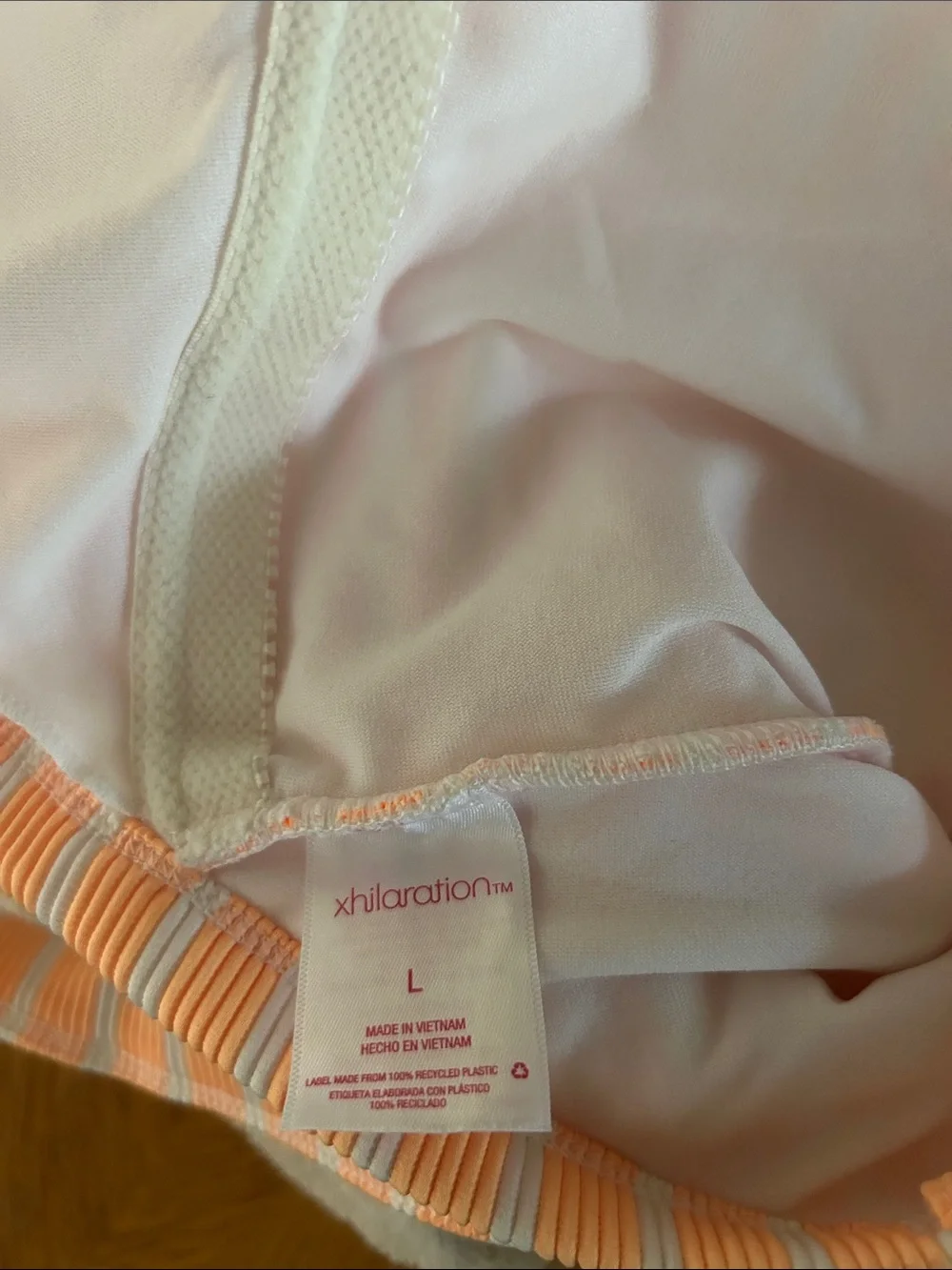 Xhilaration Orange & White Striped Kids One-Piece